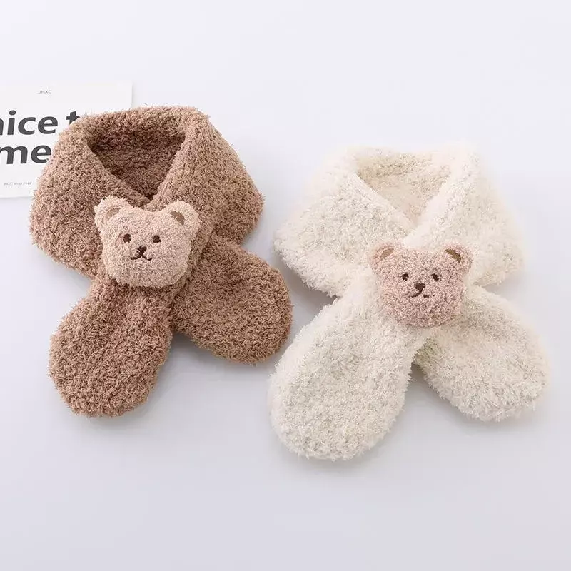 한국 스타일 귀여운 아기 스카프, 귀여운 만화 인형 곰 숄, 유아 소년 소녀 스카프, 가을 겨울 따뜻한 아기 액세서리