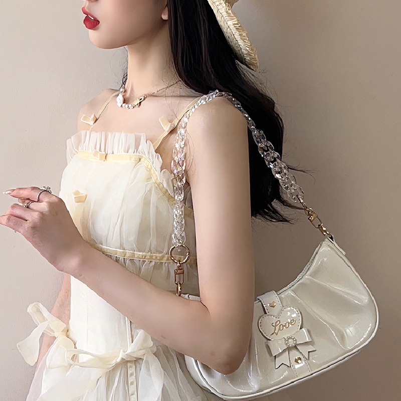 Fanchila Lolita tas tangan wanita manis tas pita anak perempuan JK tas bahu kapasitas tinggi