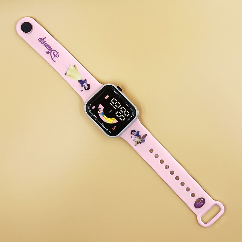 Jam tangan elektronik anak laki-laki perempuan, arloji Elsa Frozen Mickey Minnie anak-anak, tombol tali cetak kartun, hadiah ulang tahun anak laki-laki dan perempuan