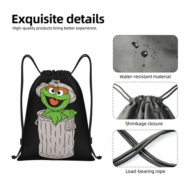 Elmo cookie Monster Drawstring Bag for Men and Women,ポータブルジムスポーツバッグ,リファイア,ストリートショッピング,バックパック,カスタム