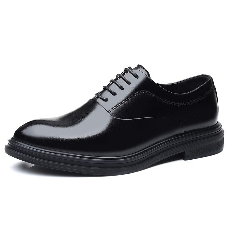 Sapato formal de couro genuíno masculino, Oxford Brown, Escritório, Elegante, Clássico, Marca Designer, Vestido
