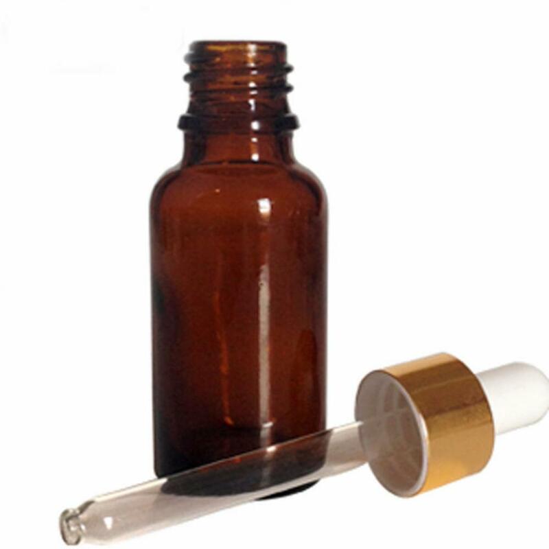 Botella de aceite esencial de vidrio ámbar, botella de pipeta líquida de reactivo, cuentagotas vacío para ojos