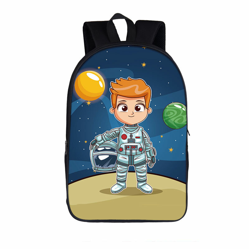 Bolsas escolares con estampado de astronauta de dibujos animados para estudiantes, mochilas informales para adolescentes, niños y niñas, bolsa para portátil, mochilas de viaje