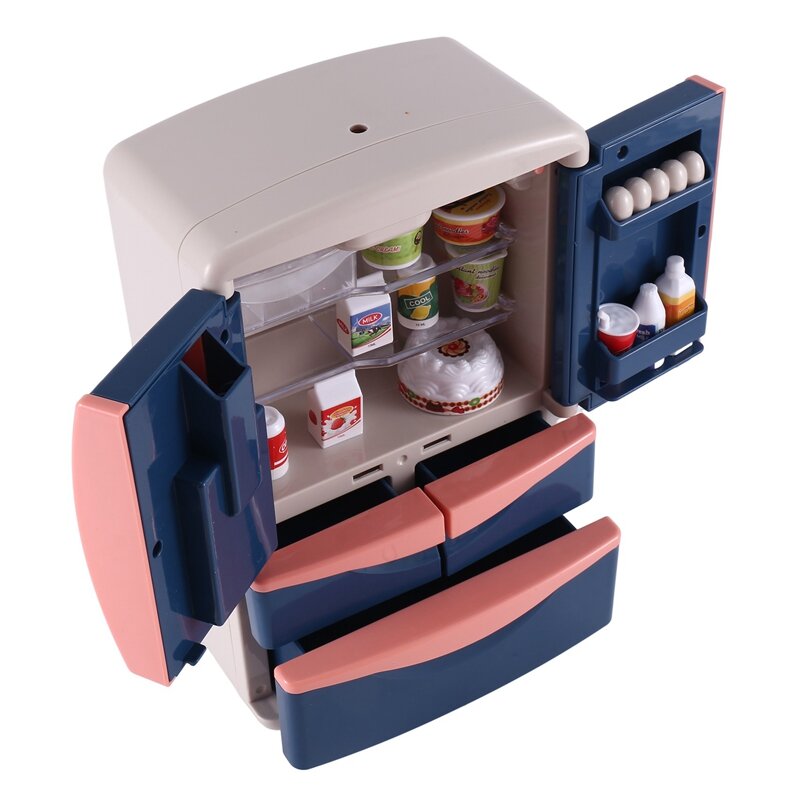 Yh218-2Ce 가정용 시뮬레이션 냉장고, 어린이 소형 가전 장난감, 조명 음악 설정