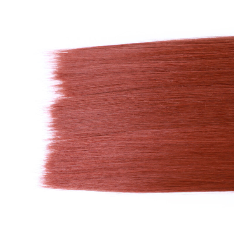 Extensions de cheveux lisses Bio-Fiber, mélange de cheveux, couleur Orange, vente en gros