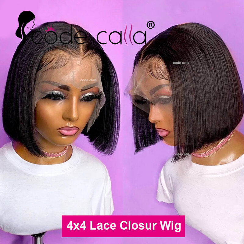 Bob Wig Lace Front Human Hair Wigs Short Pre Plucked Straight 13x4 HD Transparent Lace Frontal Wig Bob on Sale 4X4 Lace Closure