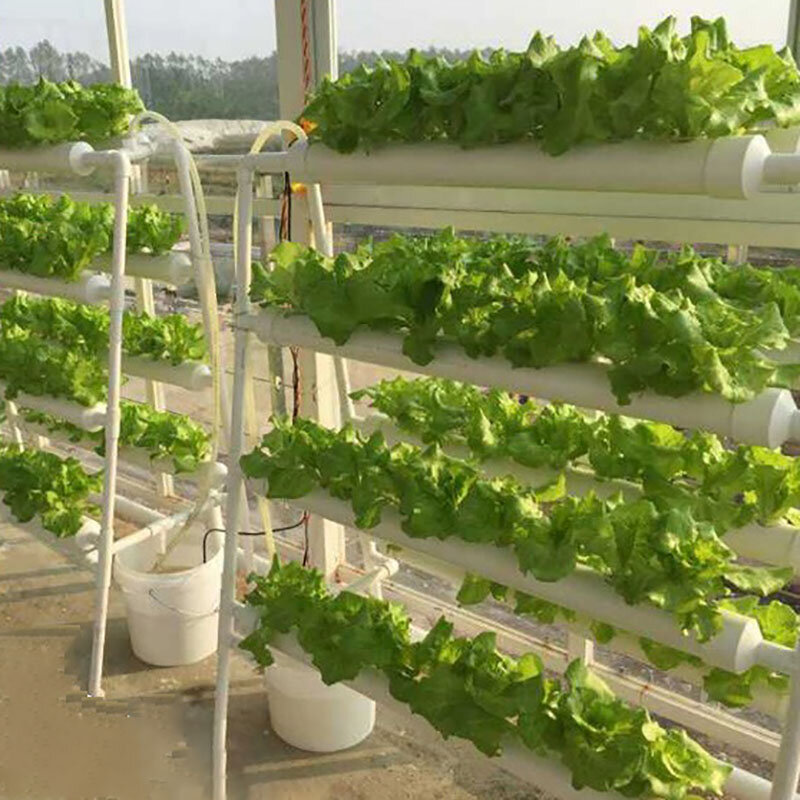 Túnel de cultivo hidropónico Vertical, equipo de cultivo sin suelo para balcón, invernadero inteligente, 4 tubos, 36 agujeros