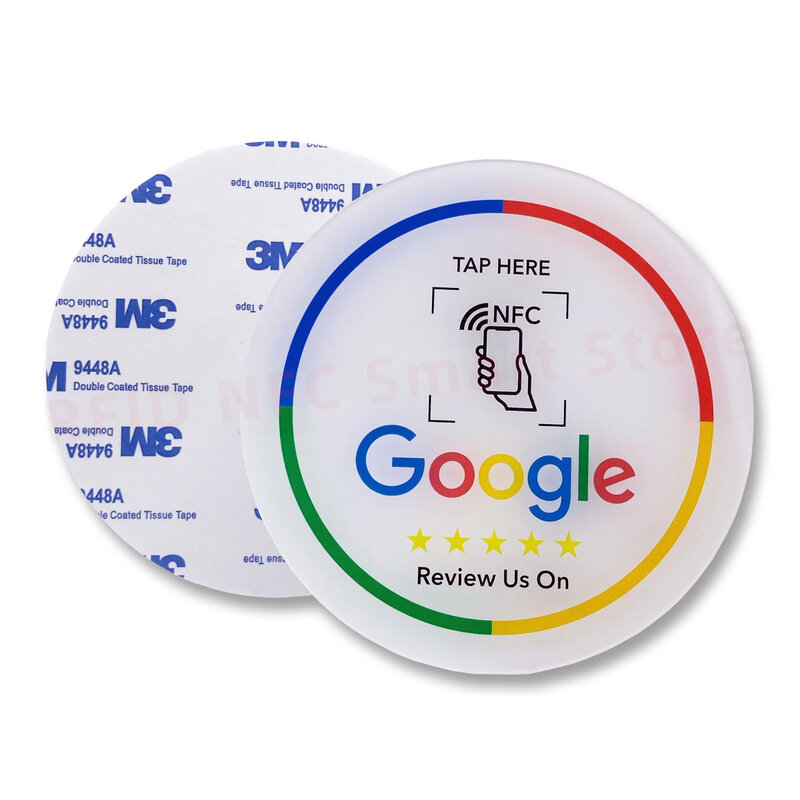 Panneau de médias sociaux en acrylique personnalisé NDavid, appuyez sur Revoir US sur Google Card, Carte d'affichage professionnelle
