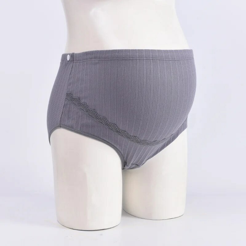Calcinha de algodão macio para gestantes, cintura alta, ajustável, barriga sem costura, roupas íntimas para gravidez, cuecas, plus size