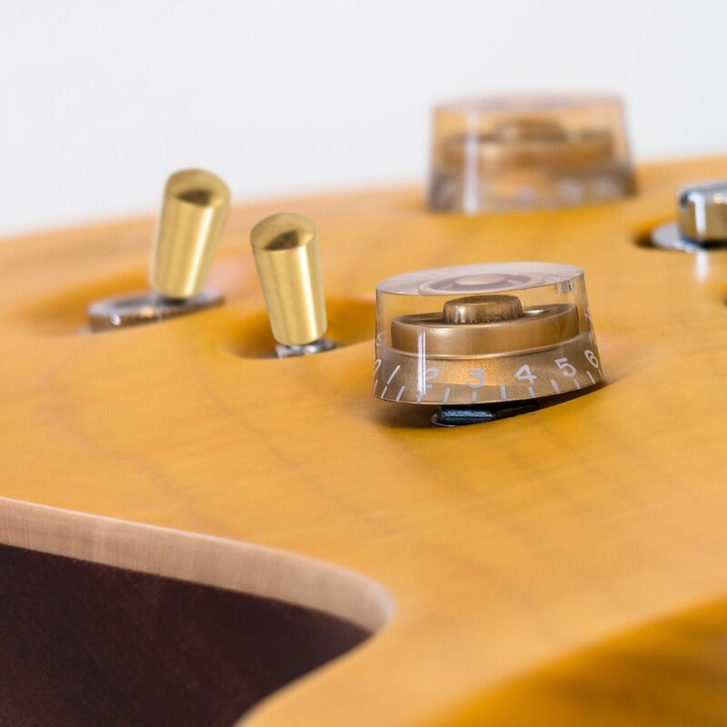 3 buah ujung saklar gitar, 3 cara sakelar Toggle tutup ujung tombol tembaga untuk Lp Epi gitar listrik, emas