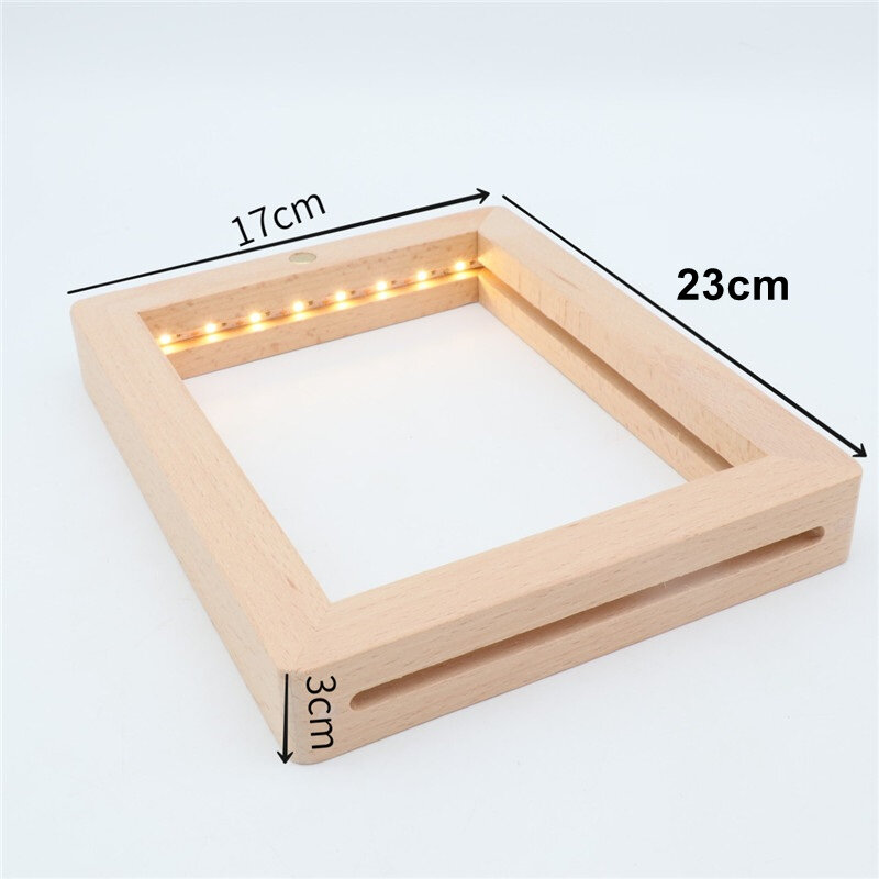50Pcs Led Wooden Photo Frame Lamp USB Charge Table Night Light 3D Visual Image Bedroom Home Wedding Party Decoration Lighting