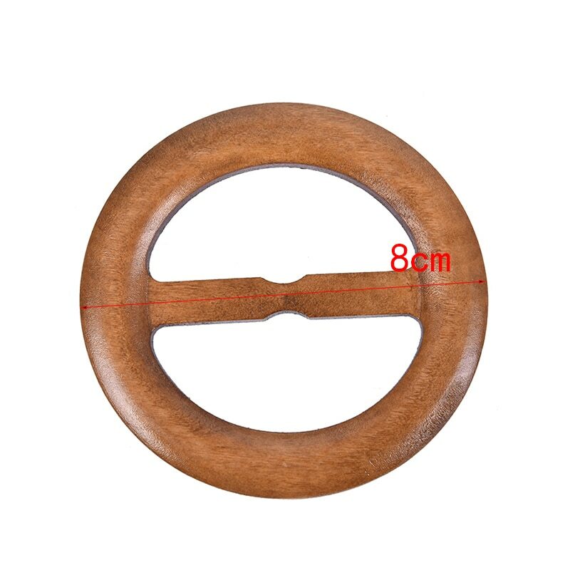 Anillo de hebilla de cinturón de madera hecho a mano para niños, 3 tamaños, forma redonda, 50-80mm, accesorios de ropa de madera