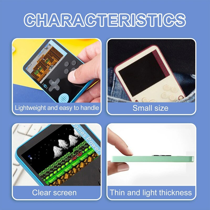 K10 Thin Handheld Game Console para Crianças, 2.4 "Screen, caixa de telefone magnético portátil, brinquedo retro clássico, presente de Natal para crianças