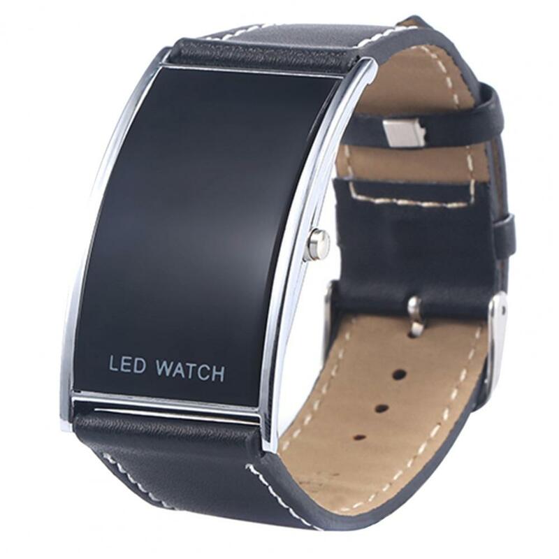 Montre-bracelet numérique LED pour homme, indicateur de date, montre rectangulaire pour rendez-vous d'affaires