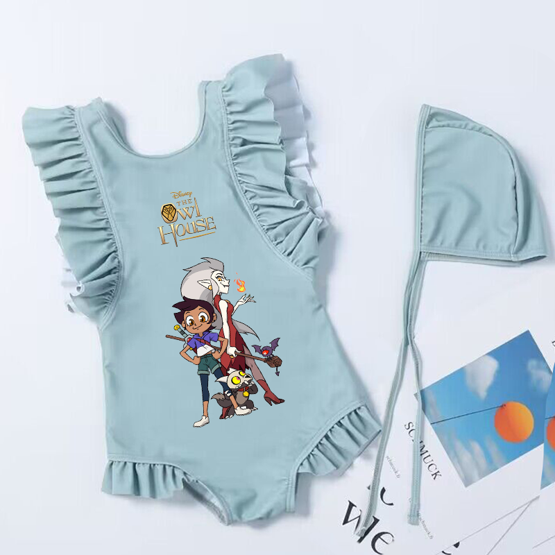 Die Eule Haus Kleinkind Baby Badeanzug ein Stück Kinder Bade bekleidung Kinder Mädchen Badeanzug Bade hemden Surfen Strand tragen Outfit