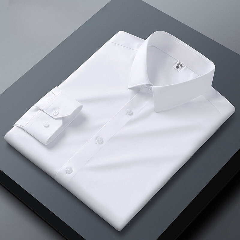 Shirt men's long sleeve cotton non-ironing high-end business casual gray inch shirt slim fit men's shirt tide