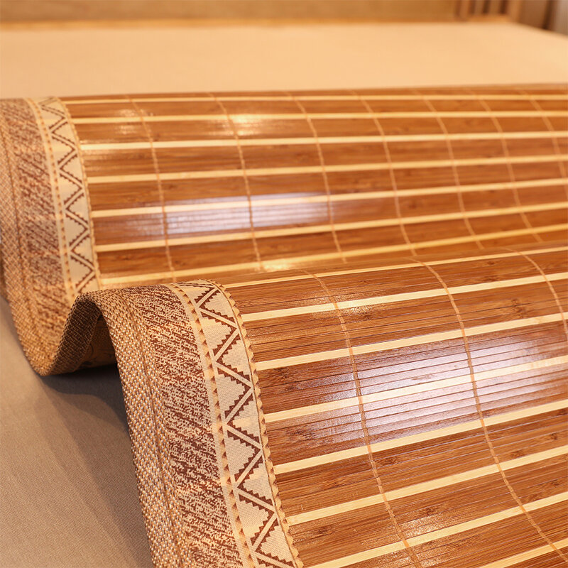 Estera fresca de bambú, colchón de dormitorio de estudiantes para dormir desnudo de verano, estera plegable de seda de hielo de doble uso para el hogar de doble cara