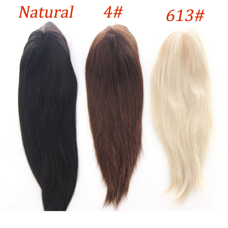 Parrucche per capelli umani Toupee Full PU V Loop iniezione parrucche estensione dei capelli indiani sistema di capelli castani Topper colore naturale 613
