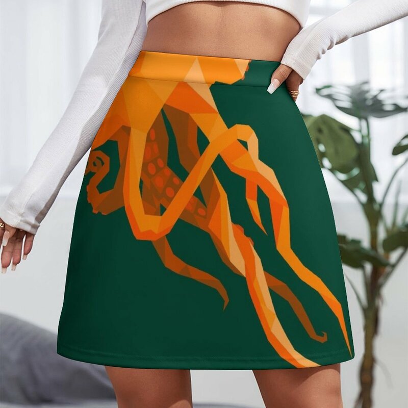 Minifalda de pulpo geométrico para mujer, Falda corta coreana