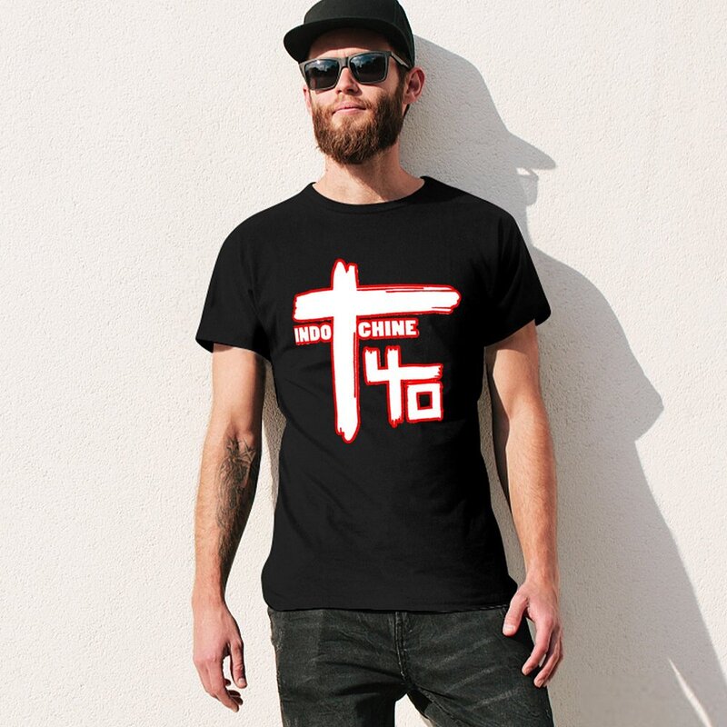 Best of Indochine band logo3 exselna gatunek rockowa koszulka dla chłopca ubrania vintage t-shirty dla mężczyzn bawełna
