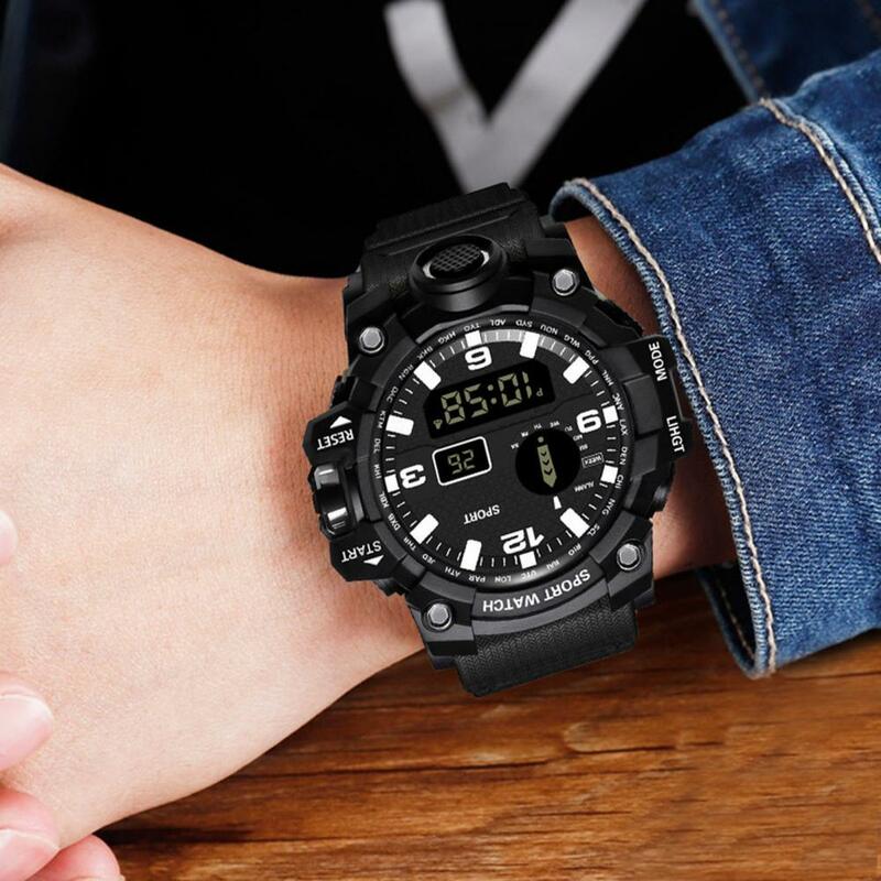 Confortável elegante Silicone Strap Watch, durável multifuncional esportes ao ar livre para homens, estudantes práticos