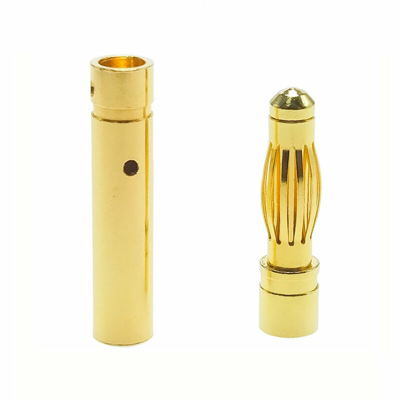 Conector de bala de cobre sem escova banhado a ouro, bateria ESC, 2mm, 3mm, 3.5mm, 4mm, 5mm, 5.5mm, 6mm, 10Pcs, atacado