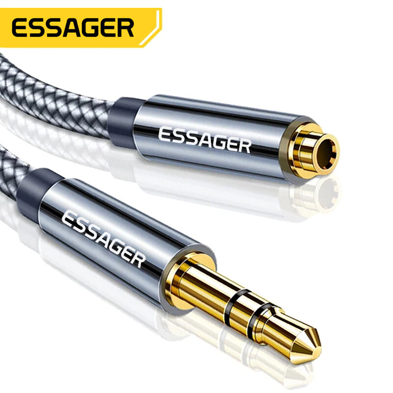 Essager-アダプター用の拡張ケーブル,オーディオジャック3.5mm,女性用のスプリッター,スピーカー拡張機能,イヤホン用,3.5mm