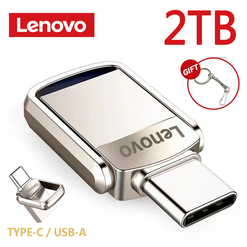 Lenovo USB 타입 C 3.0, U 디스크 인터페이스, 전화 컴퓨터 이중 사용 USB 플래시 드라이브, 휴대용 USB 메모리, 2TB, 1TB, 512GB, 256GB, 128GB