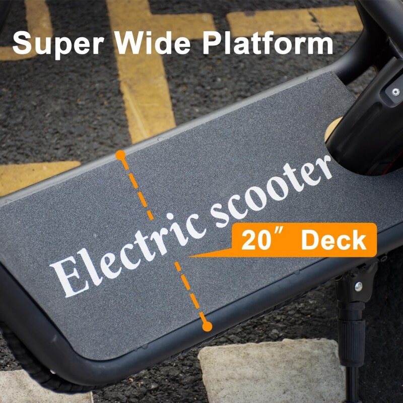 Scooter com assento, motor potente, display LCD, cesta eletrônica, velocidade máx. 19 Mph/25 milhas, 500W