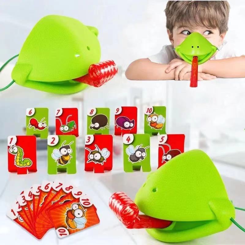 Masker kadal melambai kartu jilat lidah anak-anak, permainan Desktop interaksi orang tua anak permainan menyenangkan keluarga mengumpulkan permainan
