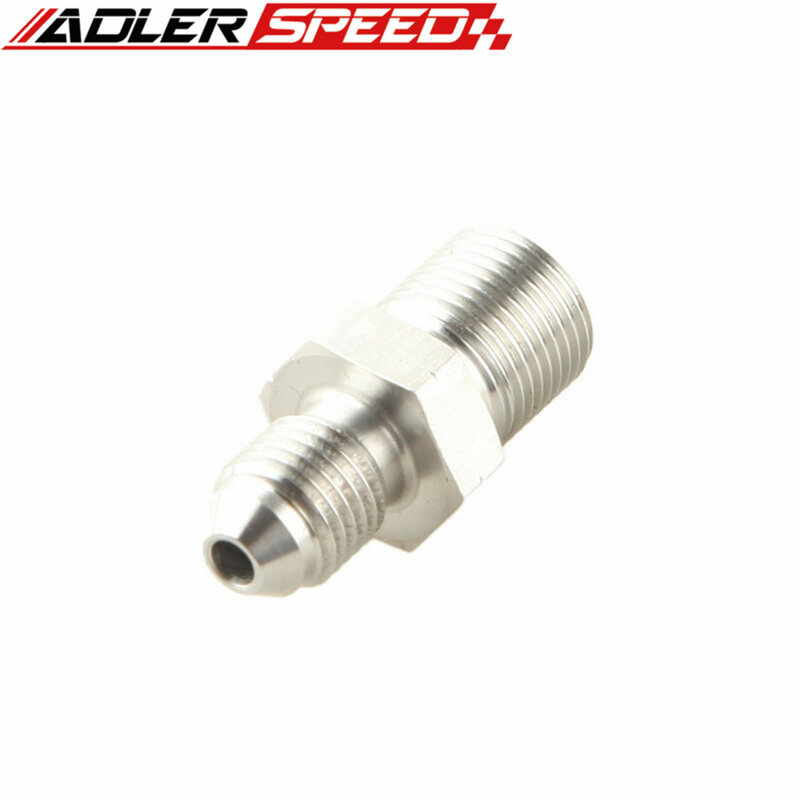 Straight 4 AN Male Flare To 1/8" NPT Stainless Steel Brake Fitting Adapter