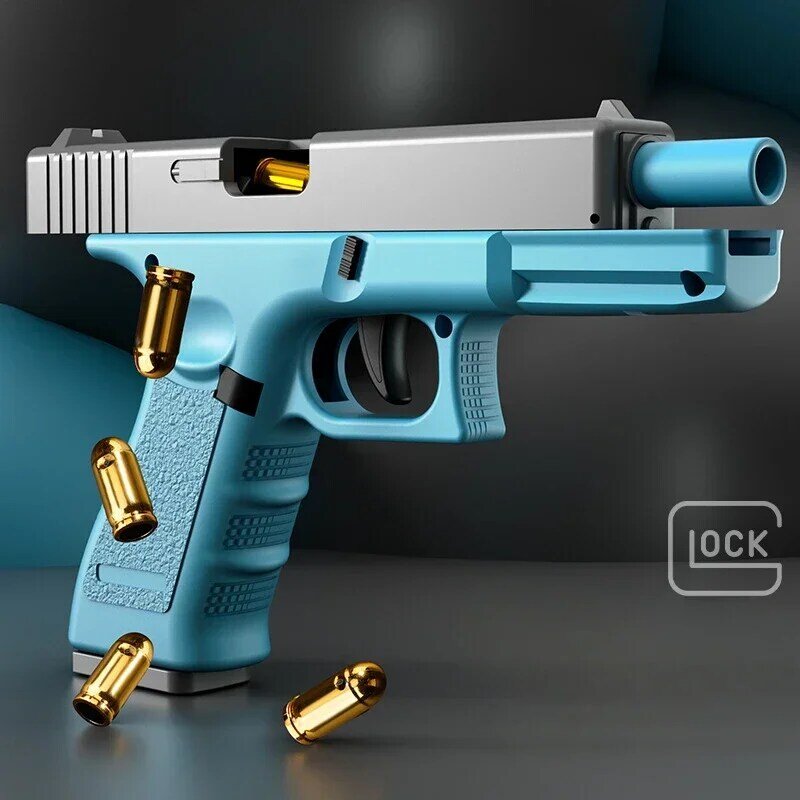 Pistola de juguete G17 de eyección de carcasa automática, versión láser Airsoft, Armas de tiro CS para niños, regalo de cumpleaños