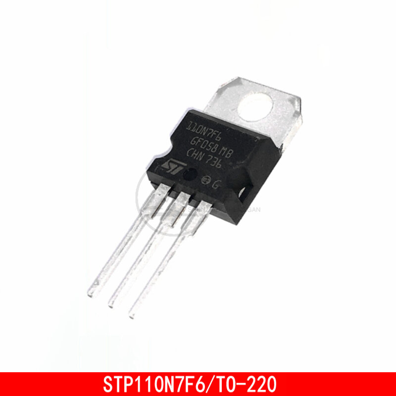 Transistor MOSFET TO220, 110N7F6, STP110N7F6, 110A, 68V, 5-10 pièces
