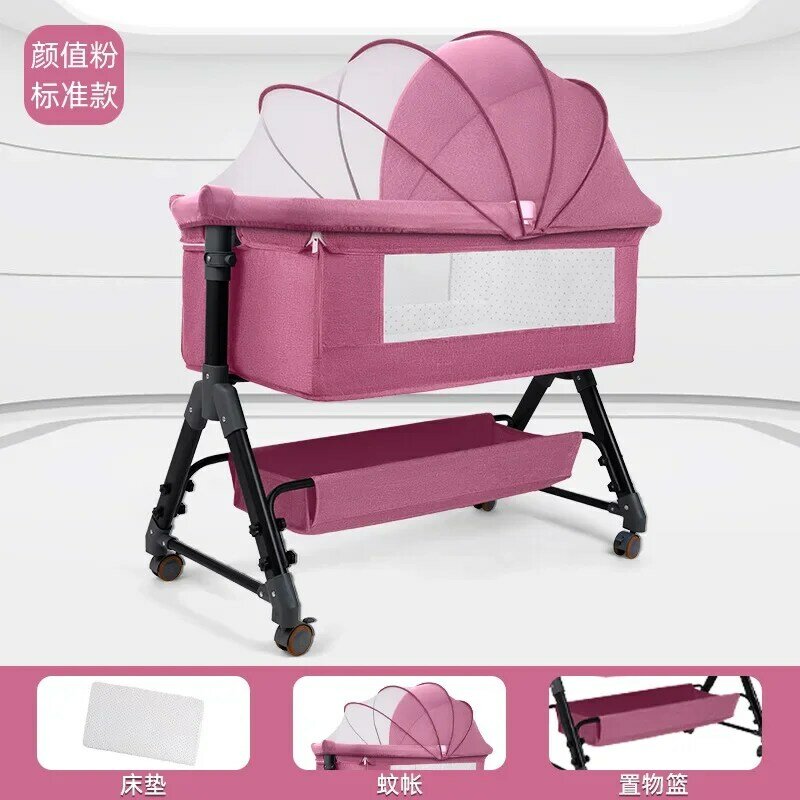 Wholesale Baby Cribs Newborn Cribs Spliced Large Cribs Bassinets Multifunctional Movable Foldable Beds
