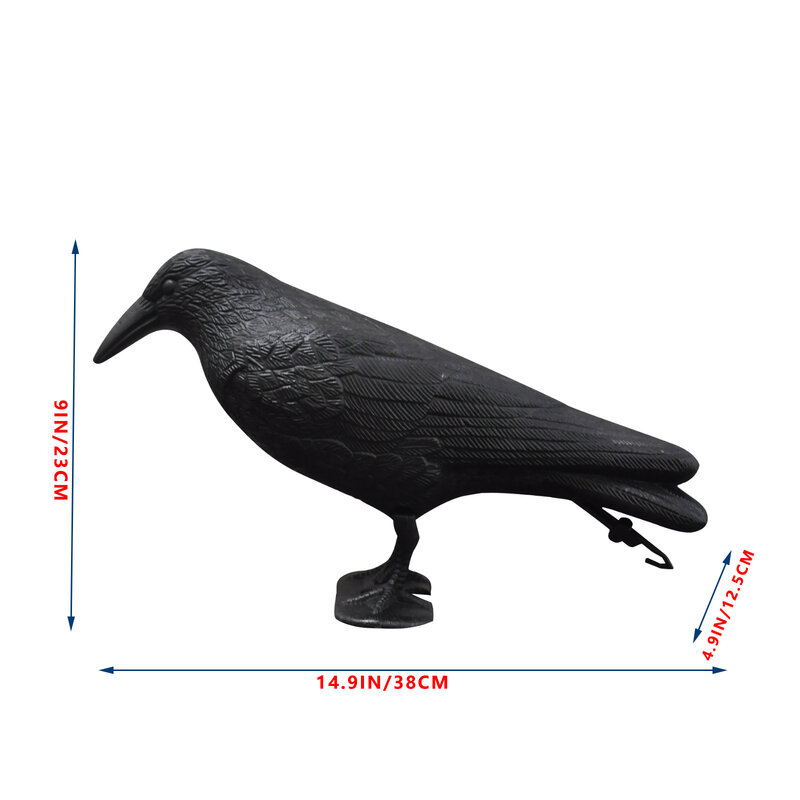 Decoración de simulación de cuervo negro, repelente de aves, Control de plagas, repelente de palomas, decoración de jardín al aire libre
