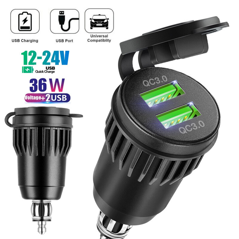 QC 3.0 motorcycle socket 12v to usb c eu plug USB C Fast Charging Adapter Motorcycle Hella DIN Plug Socket Power for BMW
