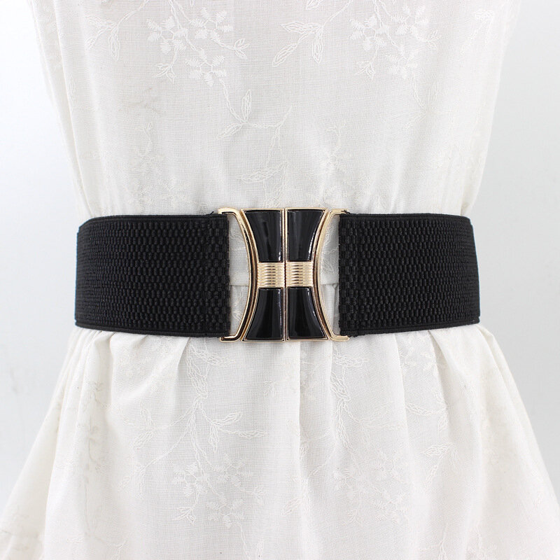 Four Seasons Casual Ladies' Elasticated Stretch Waist Band with Dress Fashion Rubber Belt New Decorative Belt Belts for Women