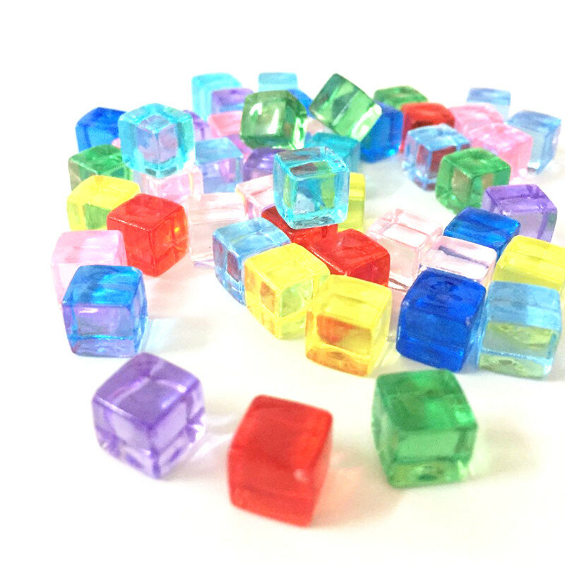 50 unids/set 13 colores 8mm transparente Esquina cuadrada de cristal de colores dados pieza de ajedrez ángulo recto tamiz para juego de Puzzle