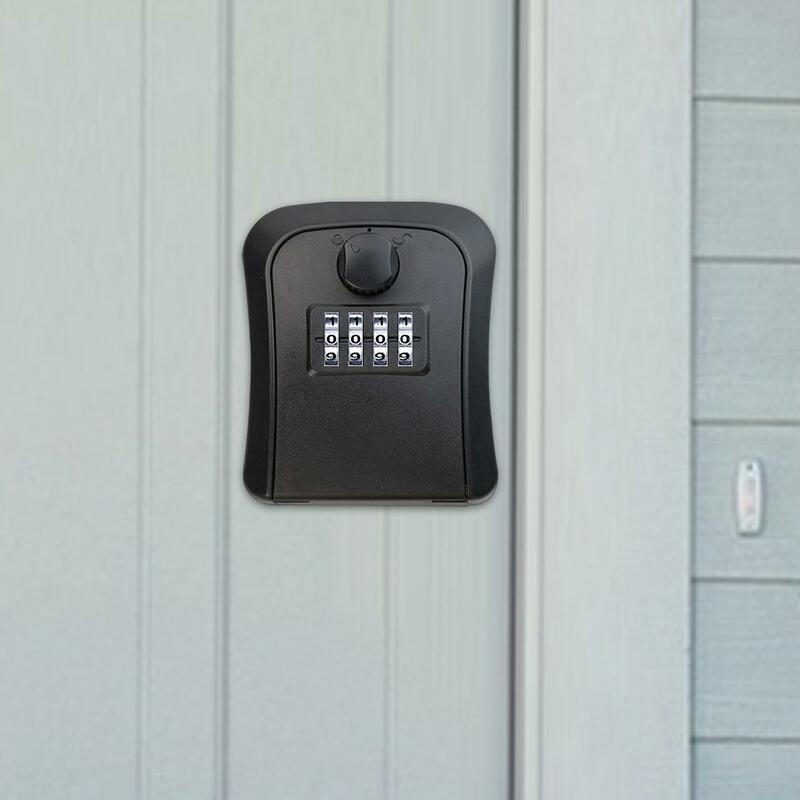 Portable Key Storage Lock Wall Mounted 4 Digit Combination Lock Box for Home Garage Store Indoor Accessories Key Storage Lock