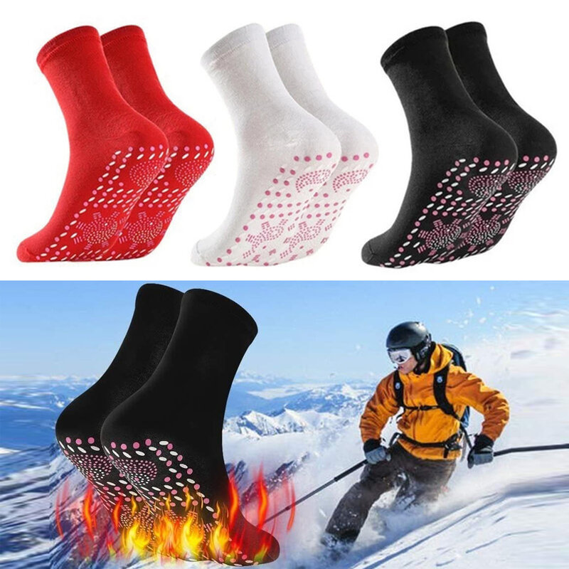 1-6Pairs Tourmaline Slimming Health Sock Winter Elastic Thermal Self-Heating Sock Health Care Socks Short Sock Magnetic Therapy