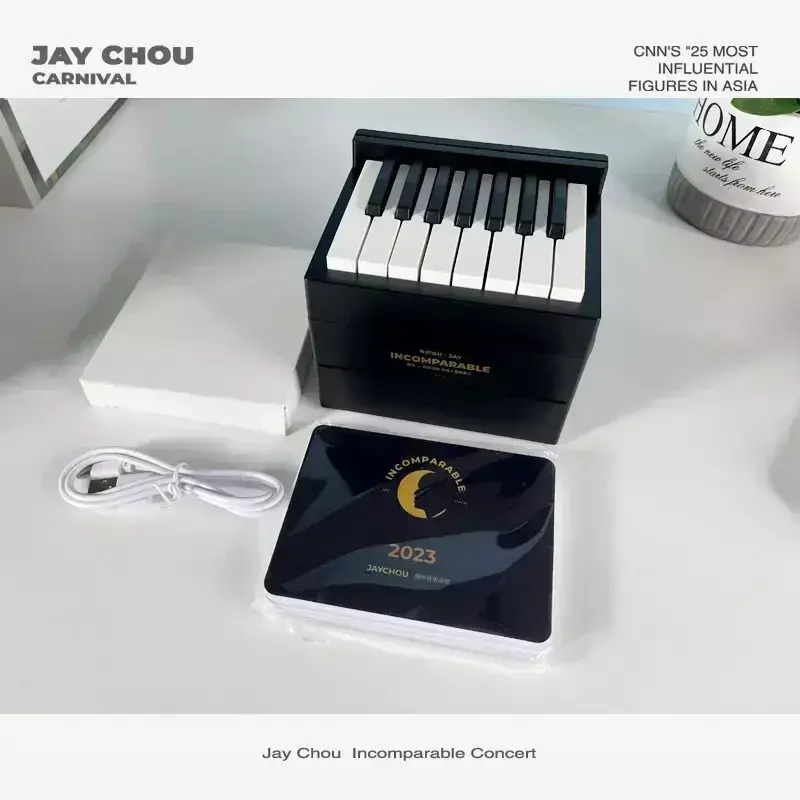 Playable Jay Chou Piano Desk Calendar, Desktop ornamentos periféricos cartão calendário semanal com partituras de piano, cada cartão é um semanal