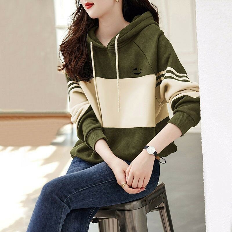 2024 golf wear women's spring and autumn new hooded golf T-shirt Comfortable casual golf shirt striped high quality hoodie M-3XL