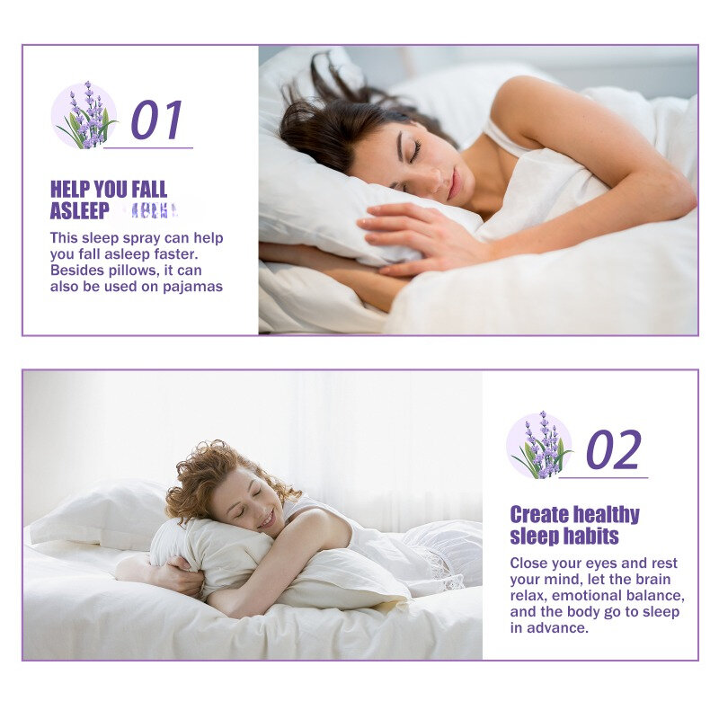 Spray de sono profundo lavanda, Aliviar a fadiga, Insomnia Tratamento Mist, Descompressão do sono, Melhorar o sono, 30ml