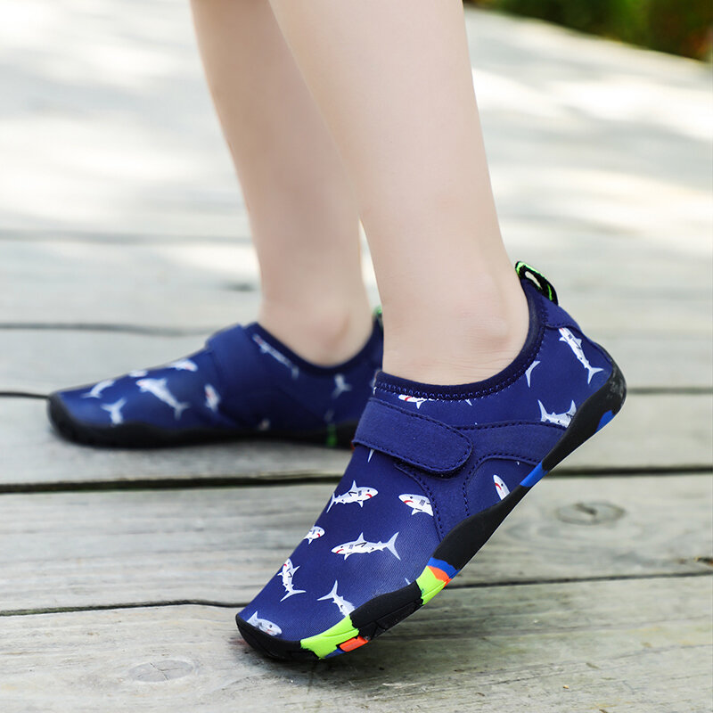 Новые студенческие спортивные кроссовки для бега на открытом воздухе Детские открытки можно напечатать босиком быстросохнущая обувь для воды обувь для плавания 26-38 #