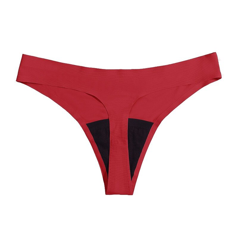 Roupa interior menstrual sem costura de cintura baixa feminina, calças de quatro camadas do período, 1 pc
