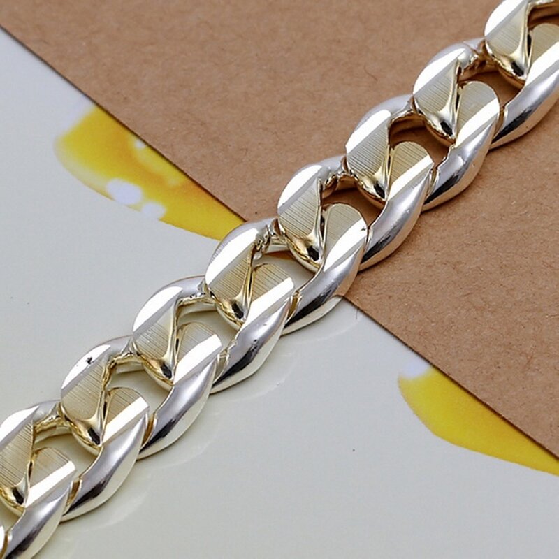 925 Sterling Silver Color exquisite  chain men women noble wedding bracelet fashion charm birthday gift