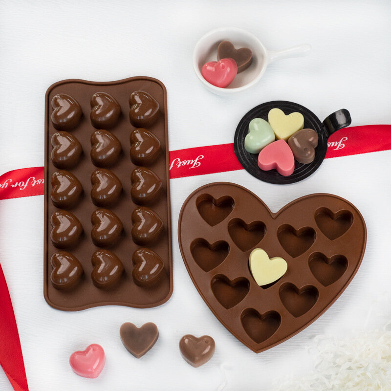 Moule à chocolat en silicone multi-taille Love, ensemble de cuisson de MSI de bonbons en forme de cœur, moule à gâteau glacé, bougie Regina, ensemble exécutif, cadeaux de la fête du Léon