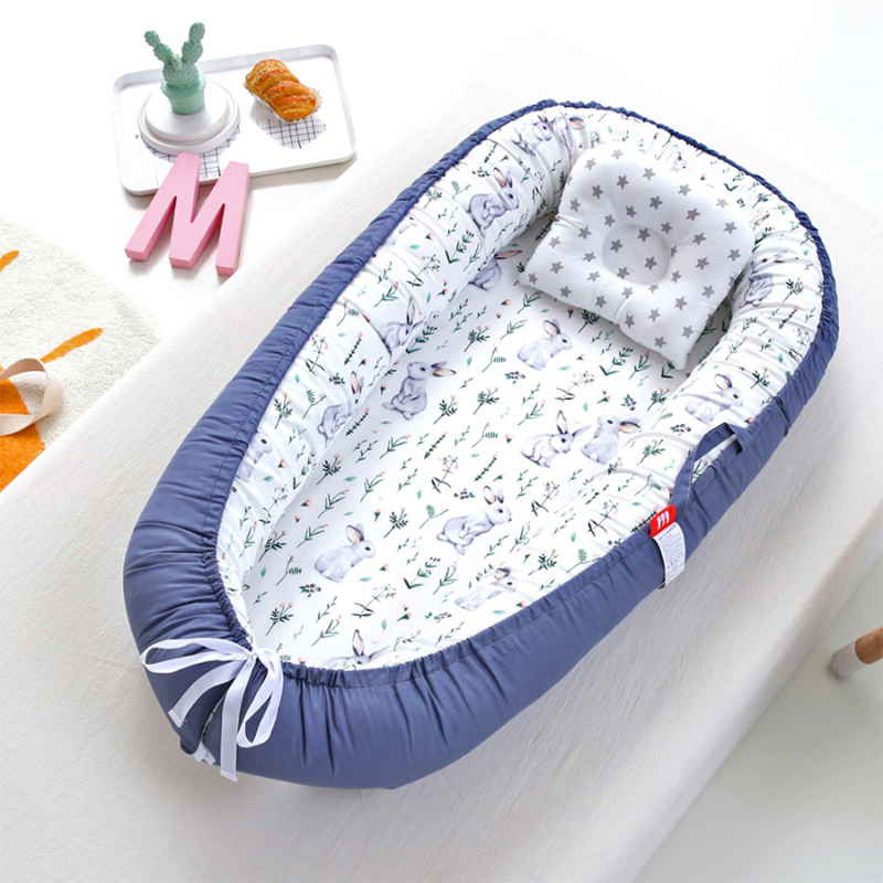 Портативная кровать для путешествий на открытом воздухе, складная кровать-гнездо для малышей, хлопковая подставка для малышей, кровать для новорожденных, бампер