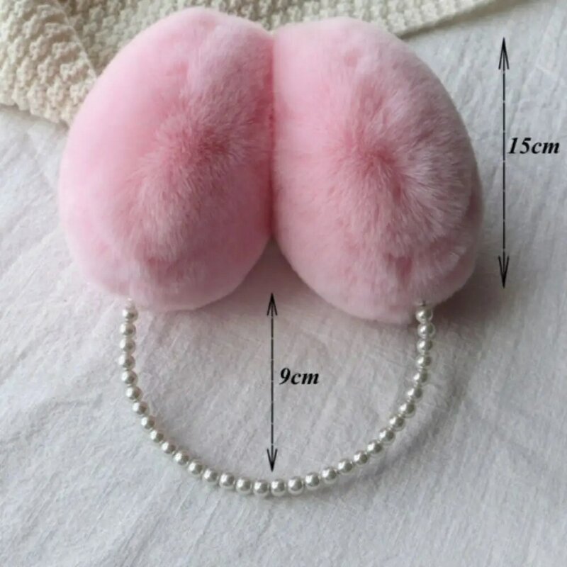 Soft Plush Pearl Ear Muffs para homens e mulheres, Earflaps quentes, aconchegante Ear Warmer, inverno