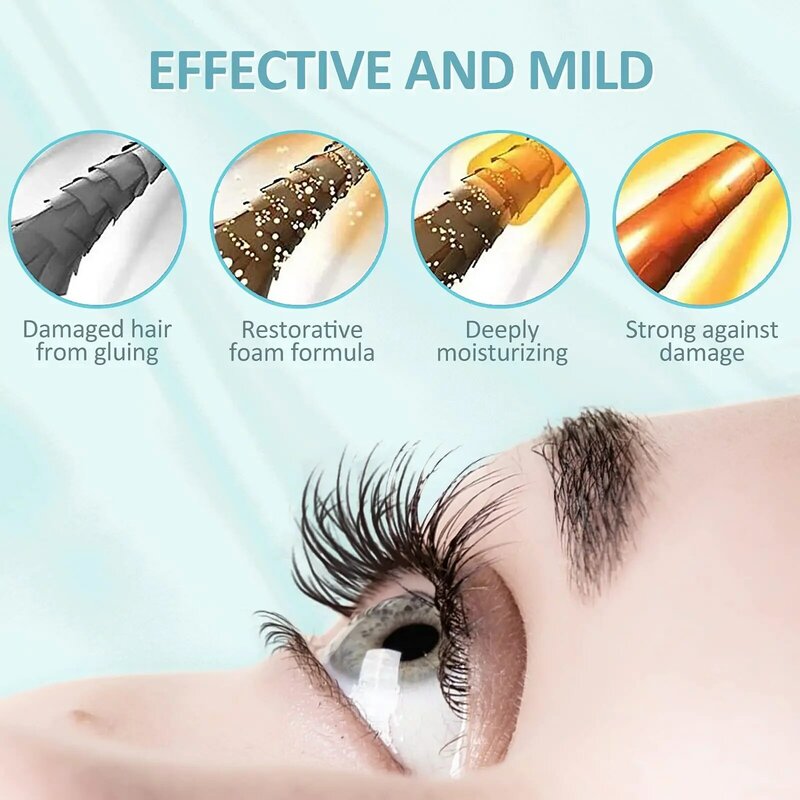 Professional Eyelash Extension Shampoo Foam Cleaner Mousse Wash Oil Dustcare Makeup Remover Glue 60ml Home Salon Persional Use